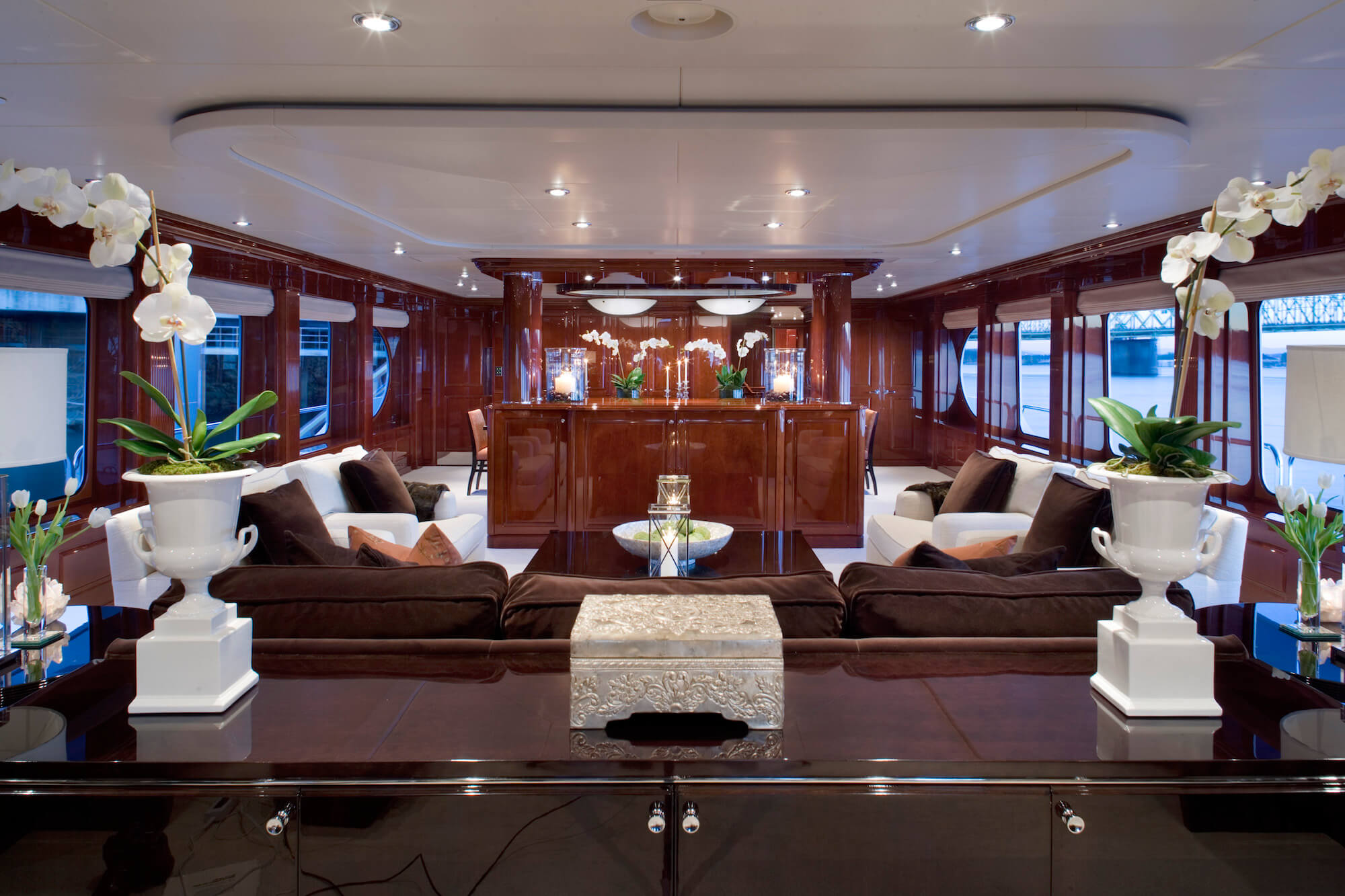 Marathon luxury yacht seating area