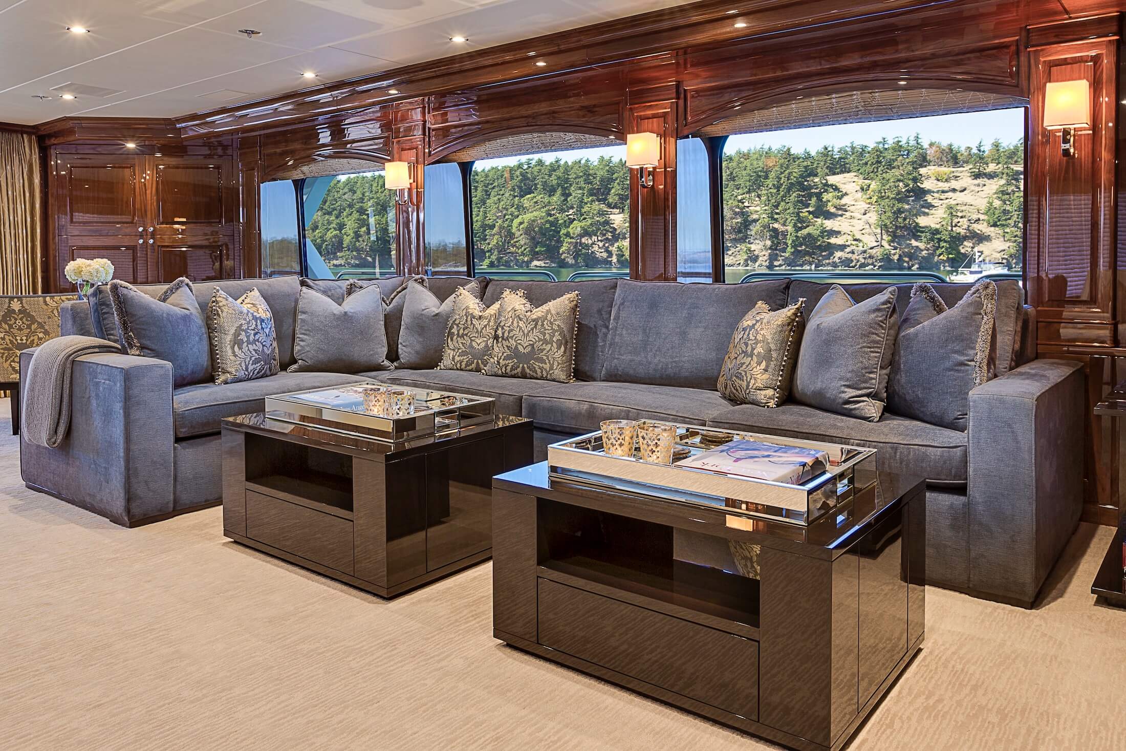 D'Natalin Luxury Yacht sectional sofa seating area