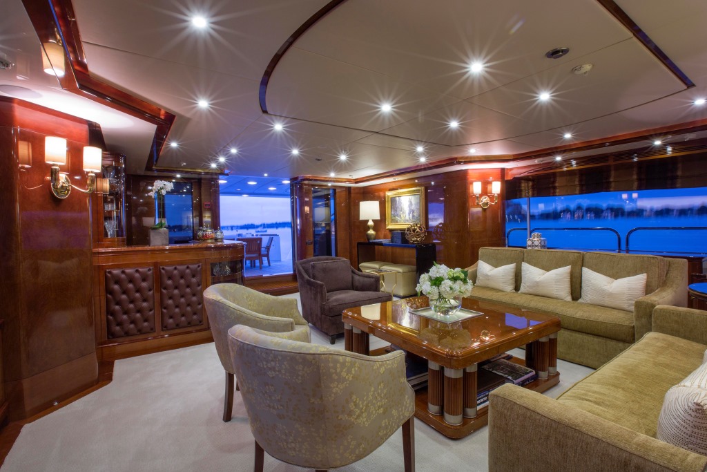 Domani Luxury Yacht Interior seating area