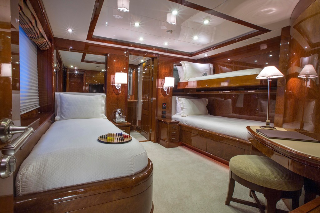 Domani Luxury Yacht Interior bedroom with bunks