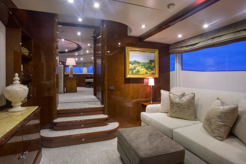 Domani Luxury Yacht Interior lounge