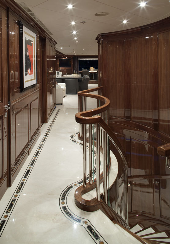 Remember When luxury yacht upper foyer